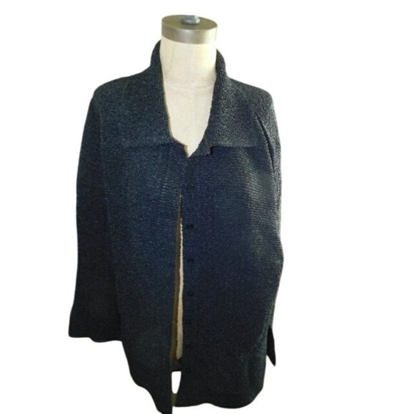 Vikki Vi Size 1X Plus Size Crinkle Button Down 3/4 Sleeve Top - Picture 1 of 3